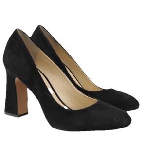 Vince Camuto Villona Women's 9M Pumps Heels Black Suede Leather Work Career‎